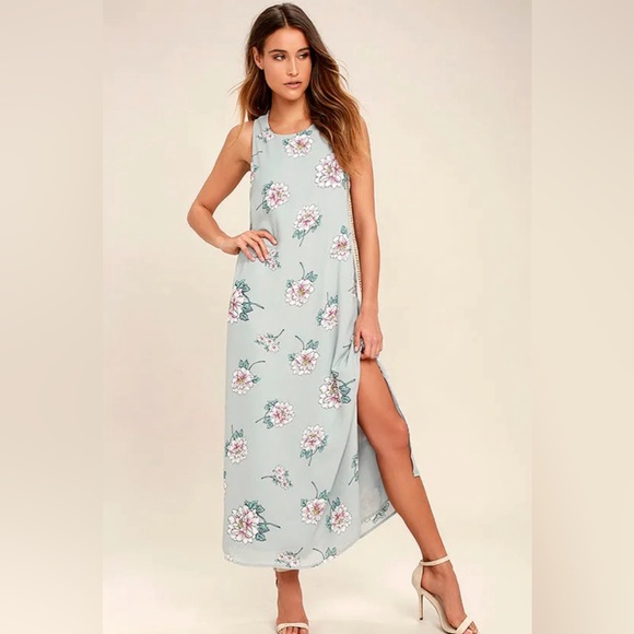 Lulu’s midi dress. Grey floral. Size M - Picture 1 of 4